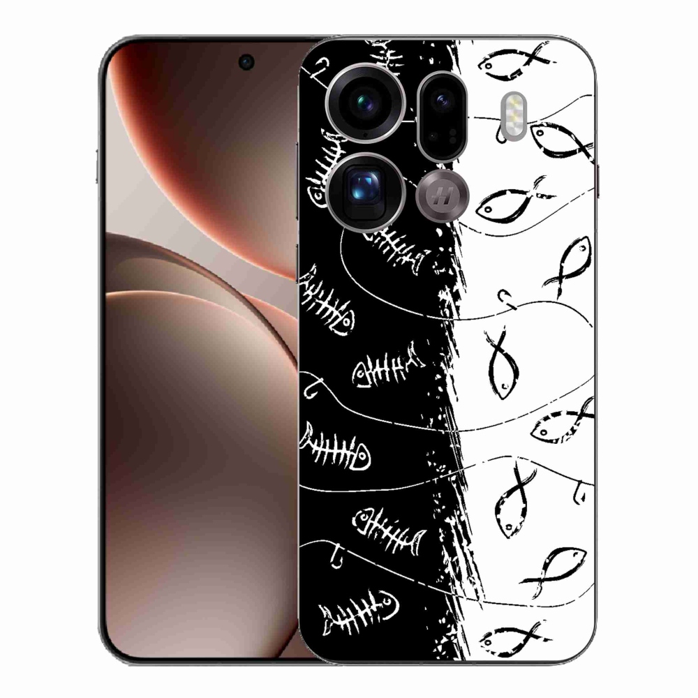 Gél borítás mmCase az Oppo Find X9 Pro számára - csontvázak és halak