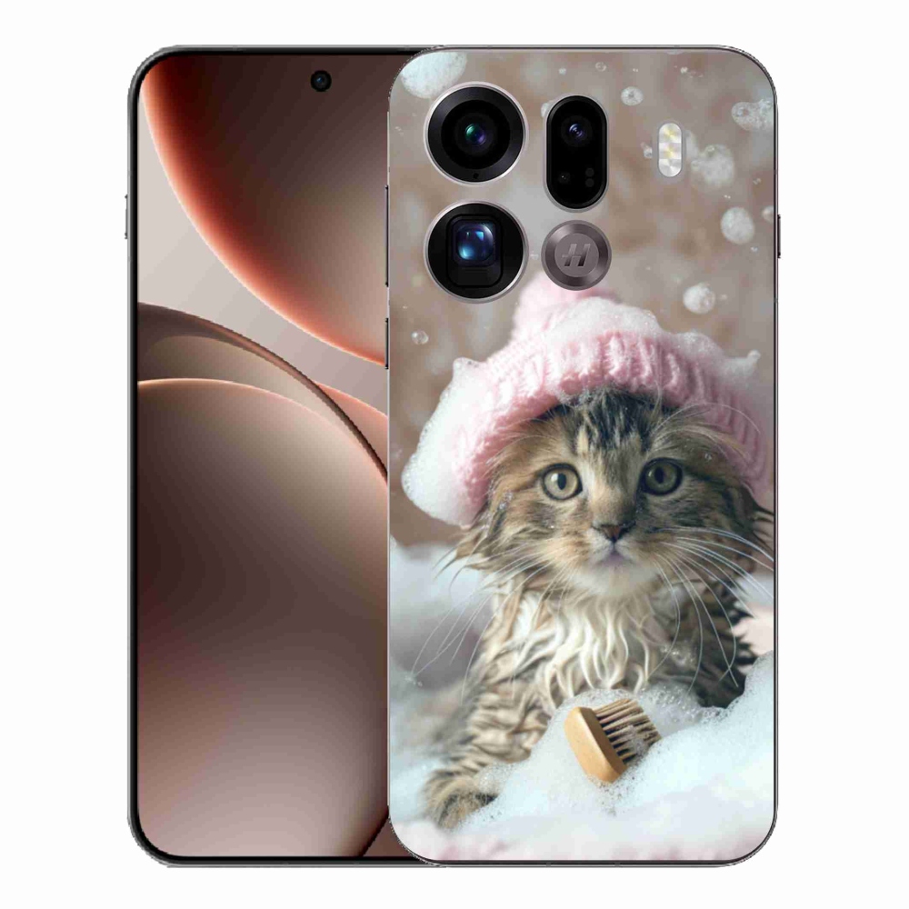 Gél borítás mmCase az Oppo Find X9 Pro számára - cica és fürdő