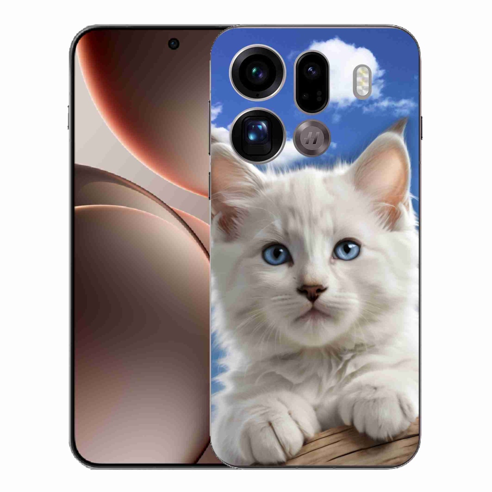 Gél borító mmCase az Oppo Find X9 Pro számára - cica és felhők