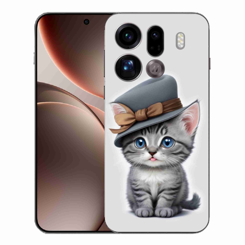 Gél borítás mmCase az Oppo Find X9 Pro számára - cica sapkával