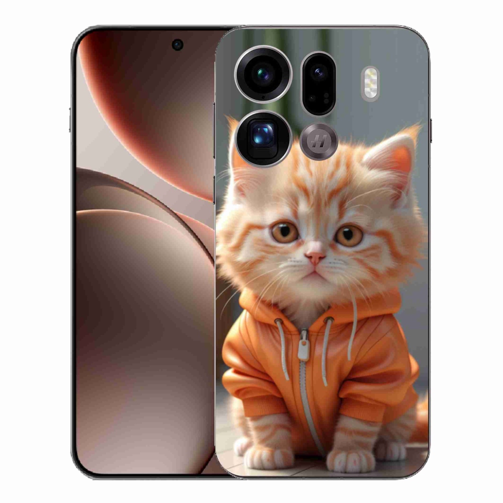 Gél borítás mmCase az Oppo Find X9 Pro készülékhez - cica egy melegítőben