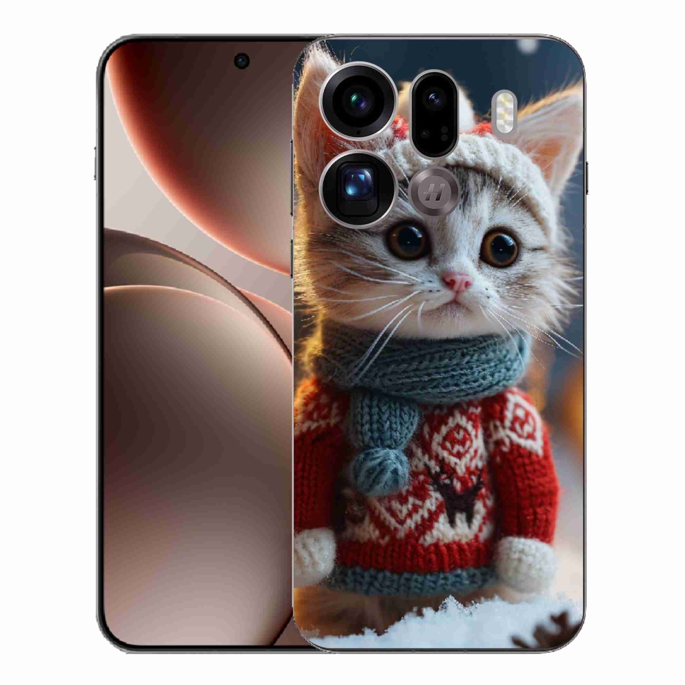 Gél borítás mmCase az Oppo Find X9 Pro számára - cica pulóverben