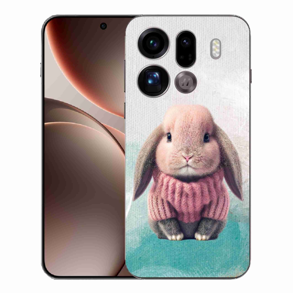 Gél borítás mmCase az Oppo Find X9 Pro számára - nyúl pulóverben