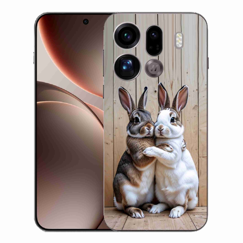Zselés borítás mmCase az Oppo Find X9 Pro számára - nyúlpár