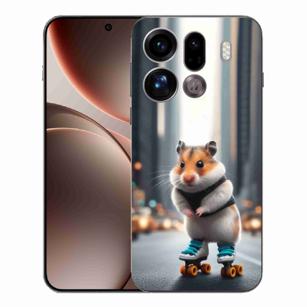 Gél borítás mmCase az Oppo Find X9 Pro számára - hörcsög a korcsolyán