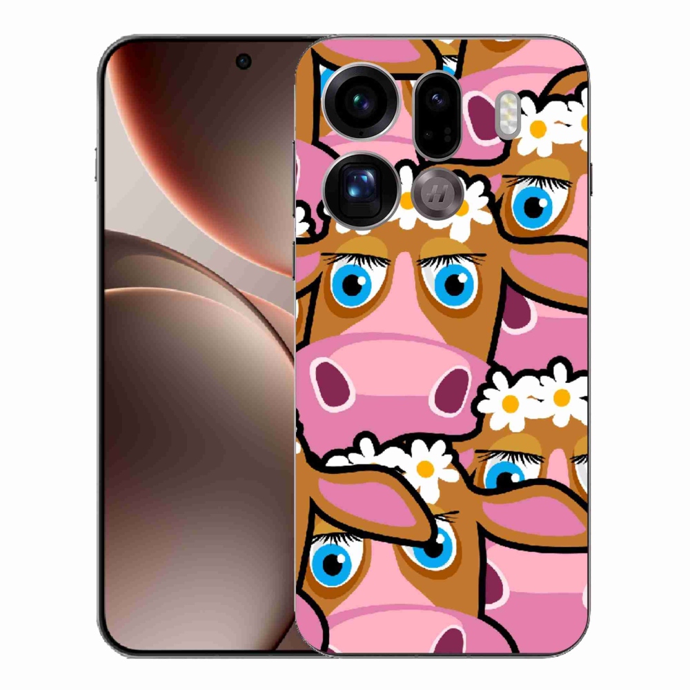 Gél borítás mmCase az Oppo Find X9 Pro számára - karikatúrás tehenek
