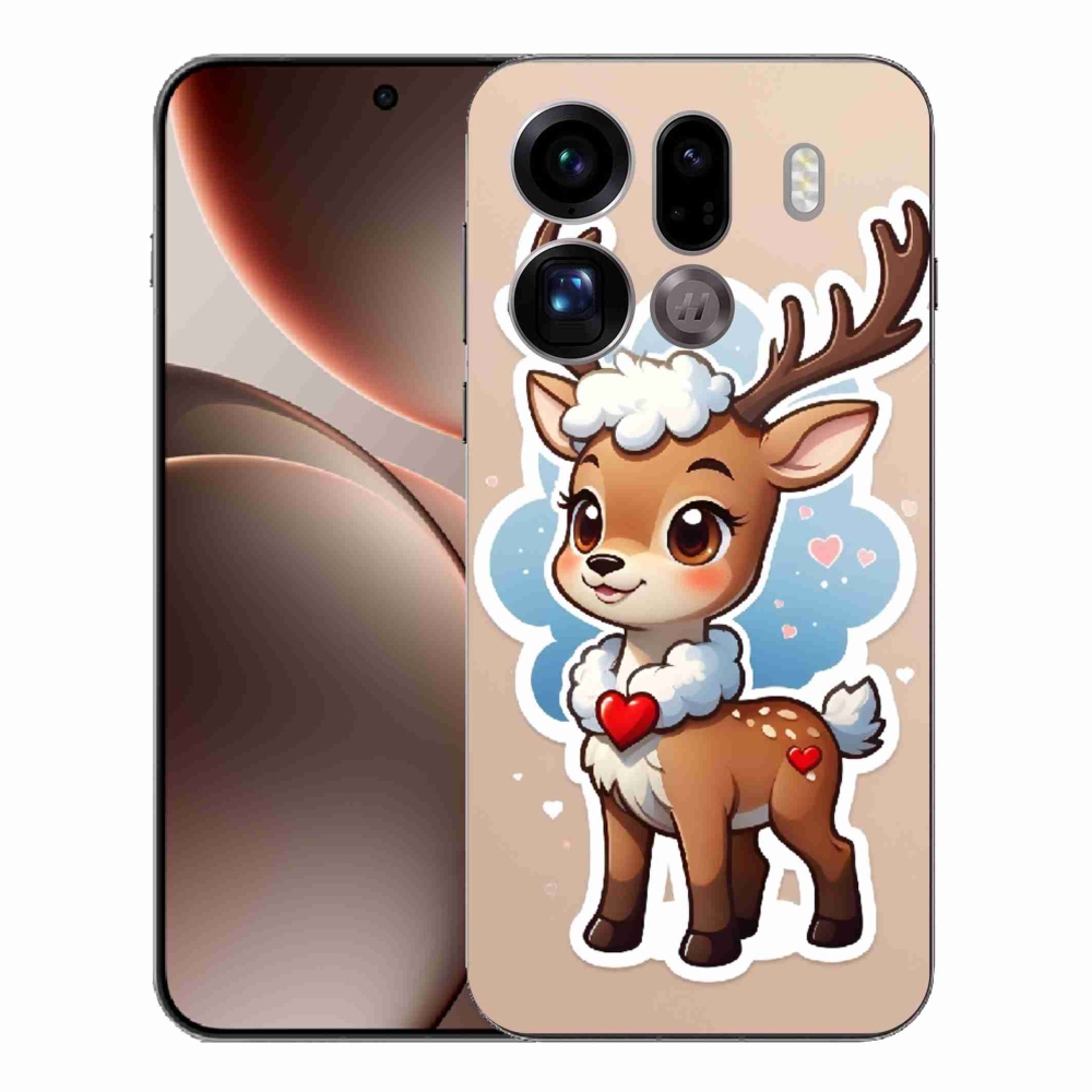 Zselés borítás mmCase az Oppo Find X9 Pro készülékhez - rajzfilm rénszarvas