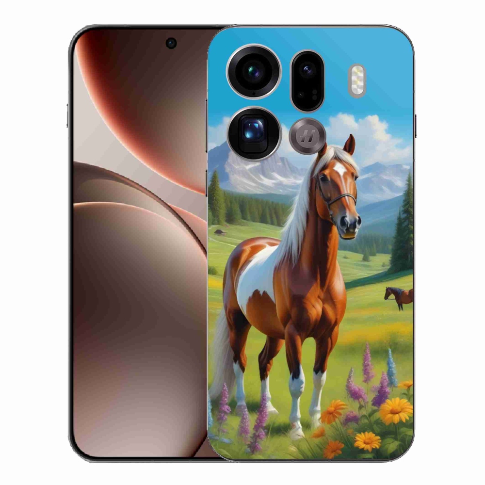 Zselés borítás mmCase az Oppo Find X9 Pro számára - ló a réten