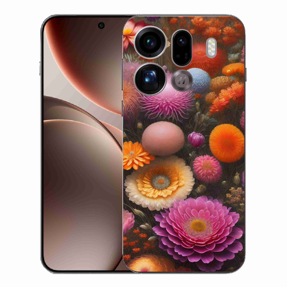Gél borítás mmCase az Oppo Find X9 Pro számára - virágos kompozíció