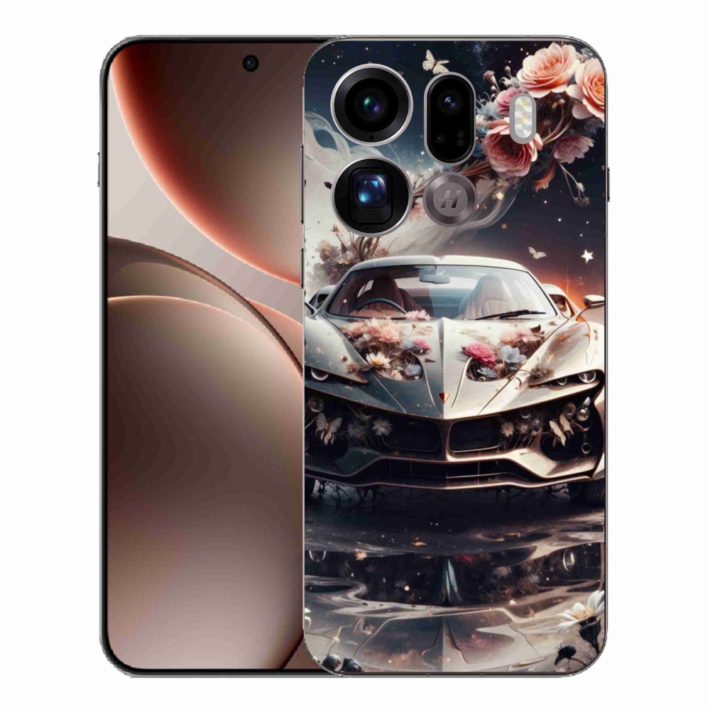 Gél borítás mmCase az Oppo Find X9 Pro számára - virágos sportautó