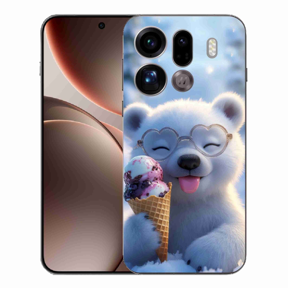 Gél borítás mmCase az Oppo Find X9 Pro számára - mackó fagylalttal