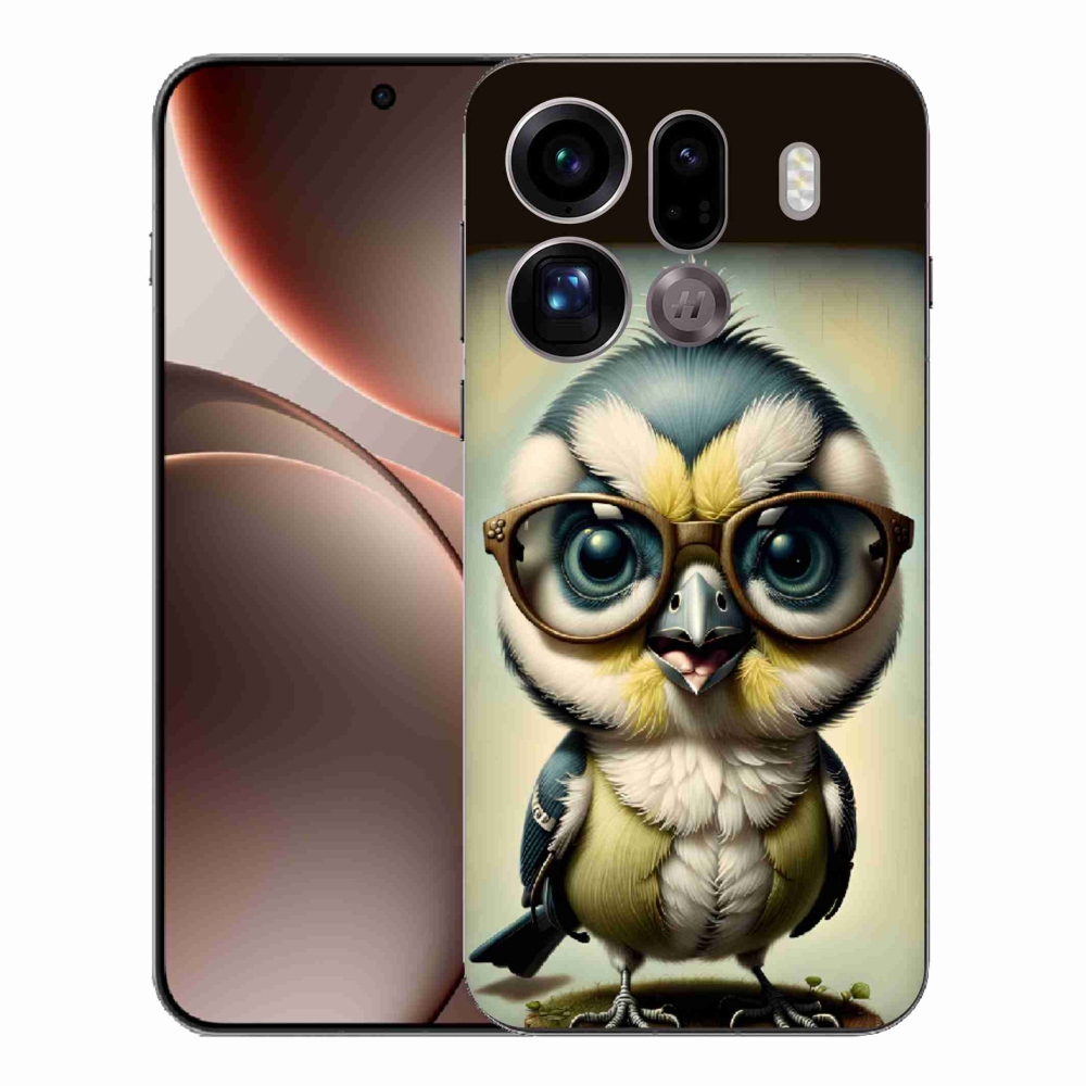 Zselés borítás mmCase az Oppo Find X9 Pro számára - kölyök szemüveggel