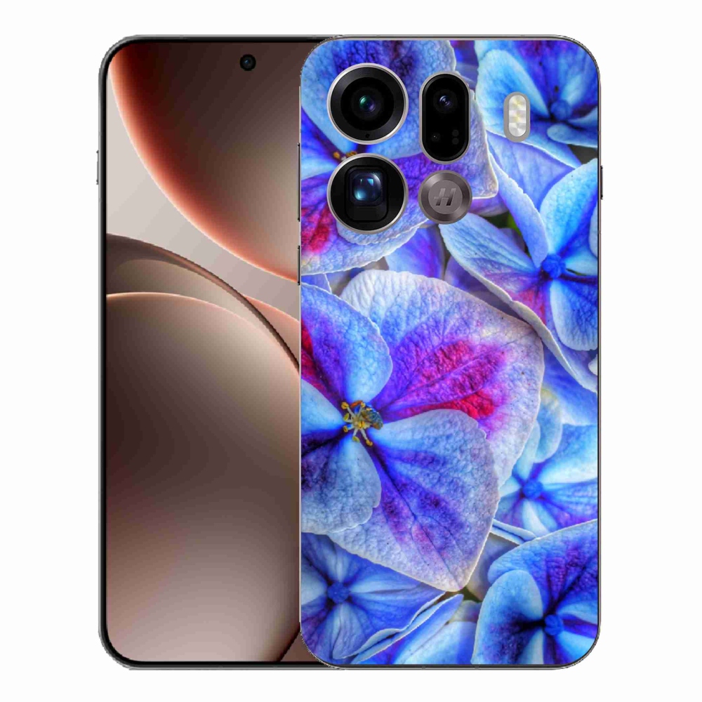 Zselés borítás mmCase Oppo Find X9 Pro - kék virágok 1
