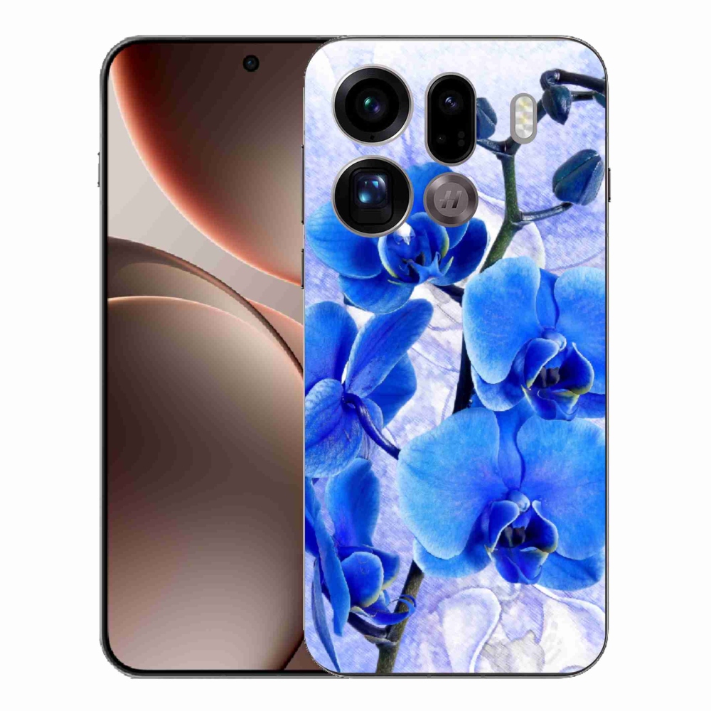 Gél borítás mmCase az Oppo Find X9 Pro készülékhez - kék virágok