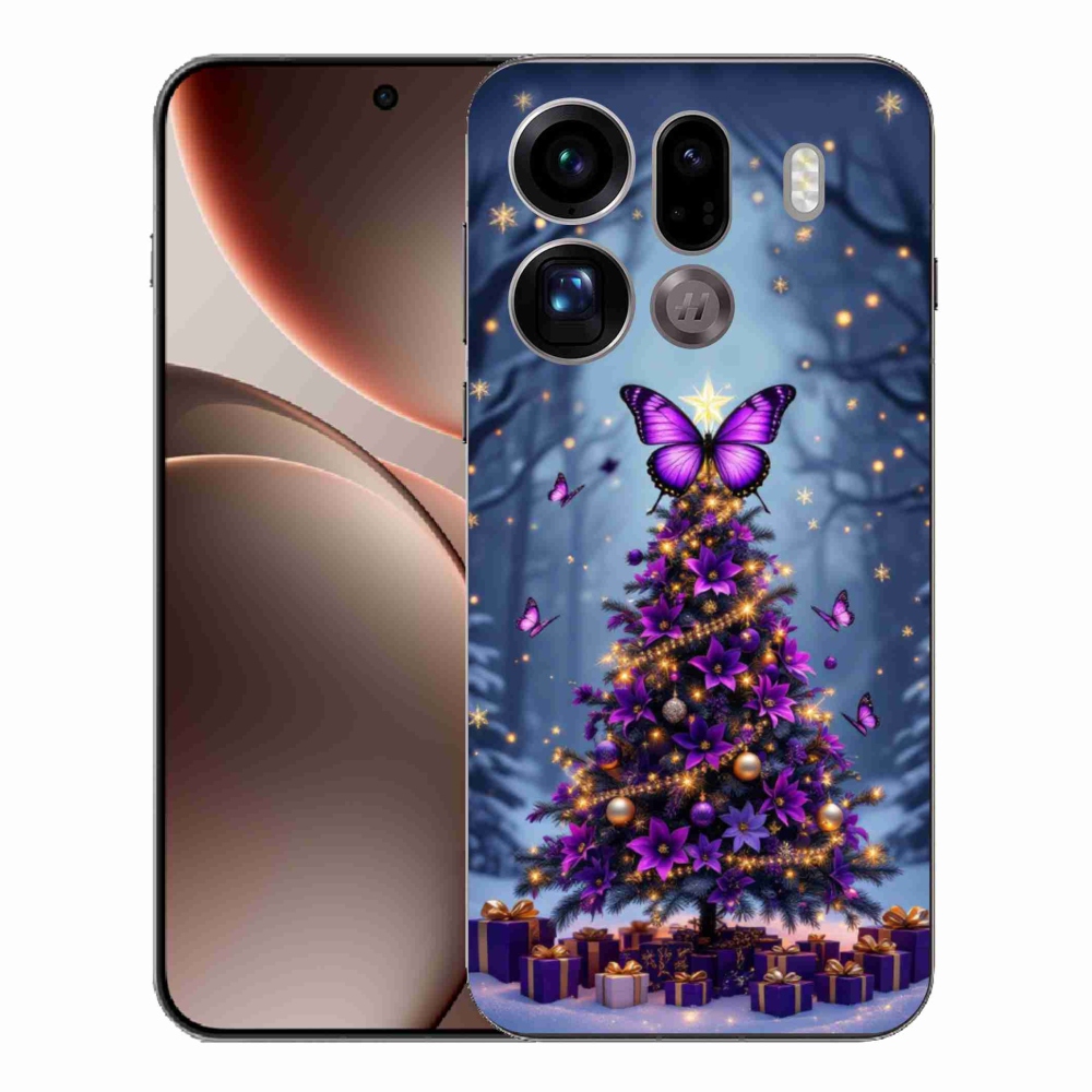 Gél borítás mmCase az Oppo Find X9 Pro számára - pillangó karácsonyfa