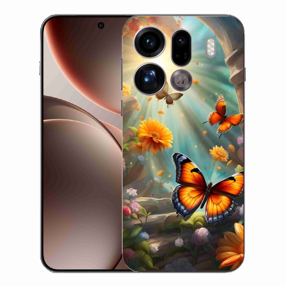 Gél borítás mmCase az Oppo Find X9 Pro számára - pillangókert 2