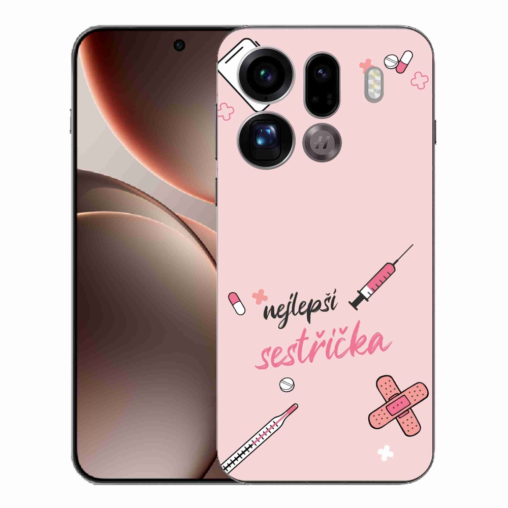 Gél borító mmCase az Oppo Find X9 Pro - legjobb kishúg rózsaszín háttérrel
