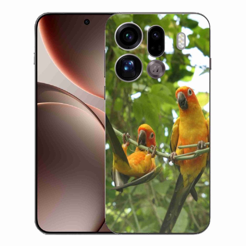 Gél borítás mmCase az Oppo Find X9 Pro számára - papagájok aratingy