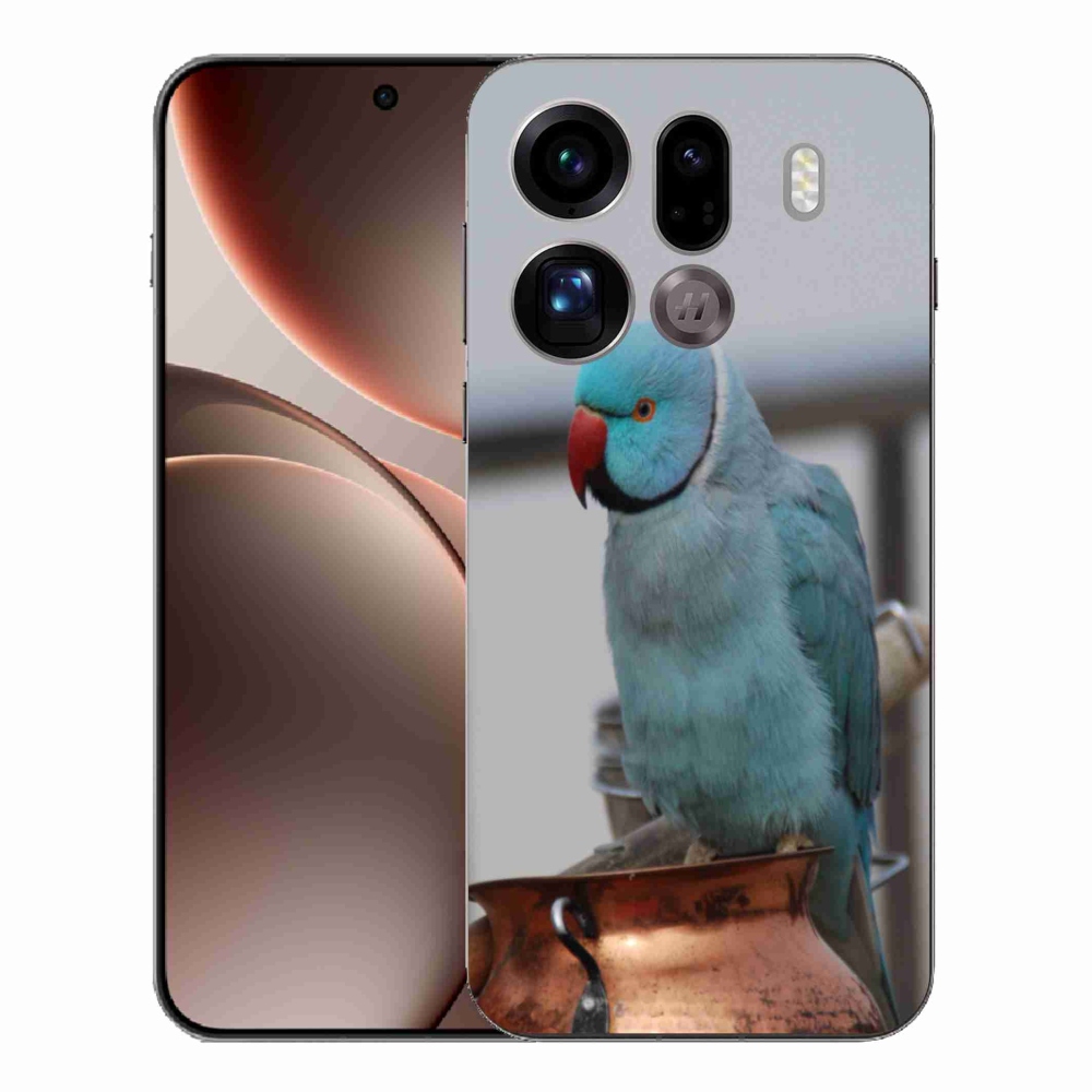 Gél borítás mmCase az Oppo Find X9 Pro készülékhez - papagáj alexander kék