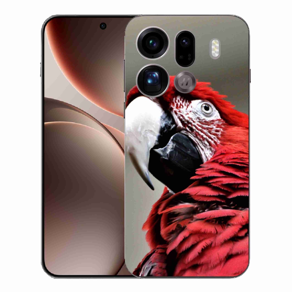 Gél borítás mmCase az Oppo Find X9 Pro készülékhez - papagáj ara piros