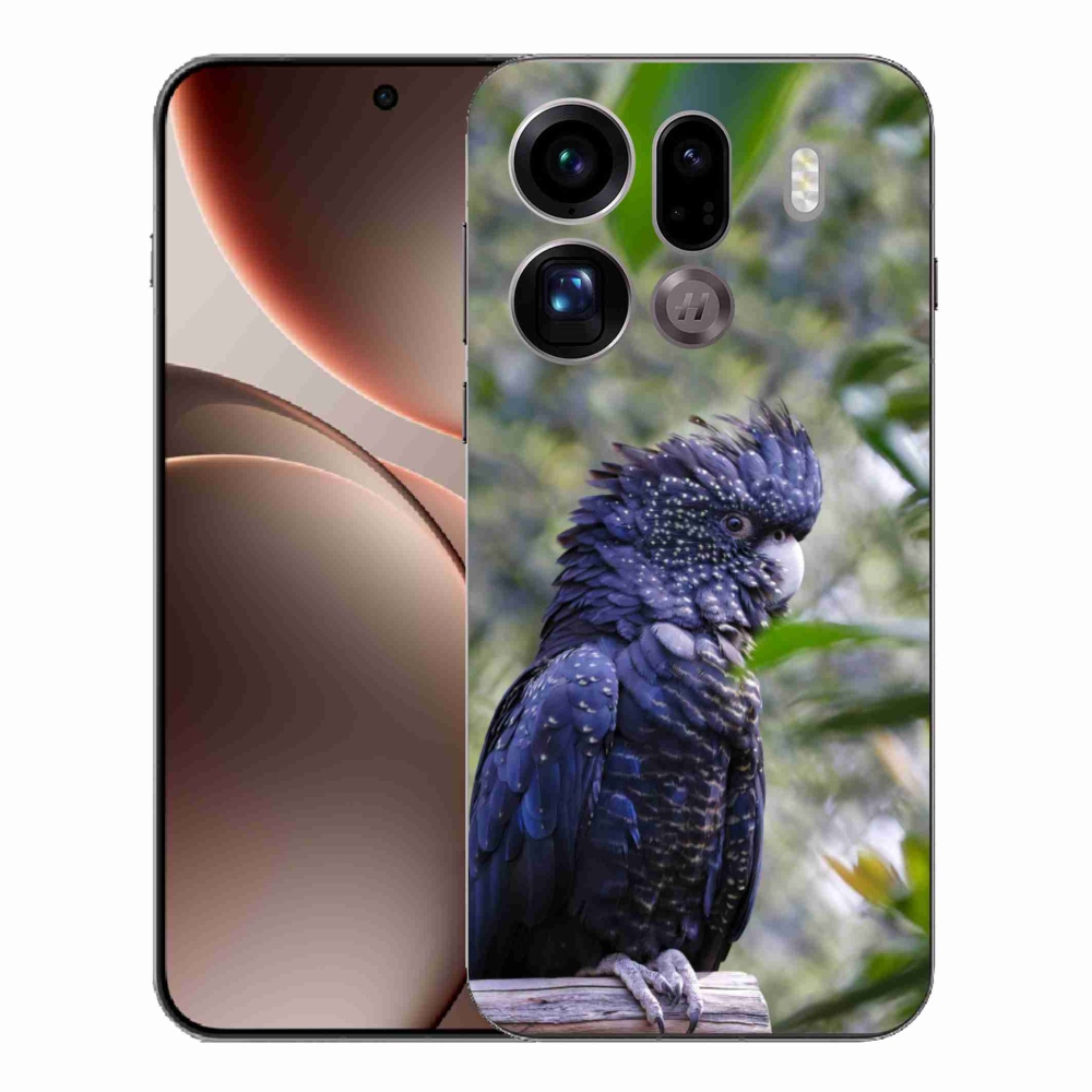 Gél borítás mmCase az Oppo Find X9 Pro készülékhez - papagáj kakadu fekete