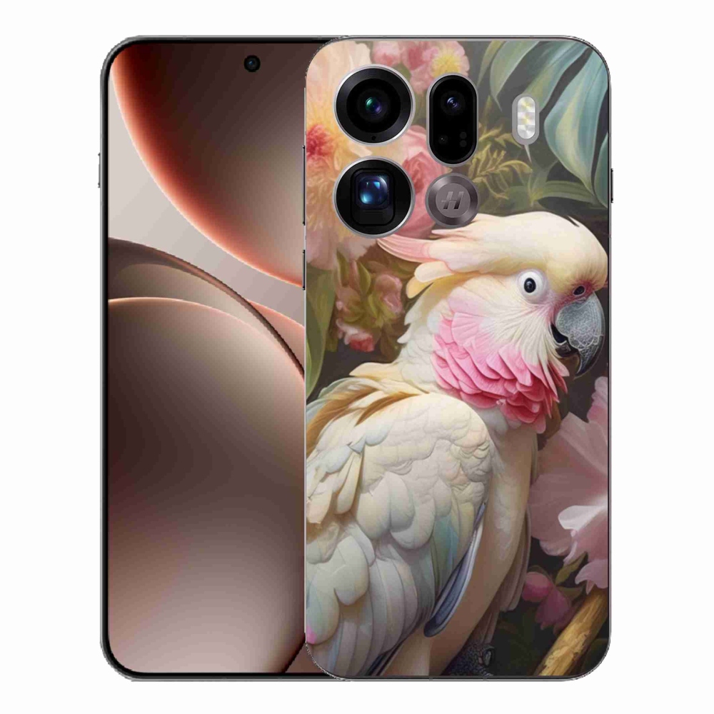 Gél borítás mmCase az Oppo Find X9 Pro készülékhez - papagáj kakadu rózsaszín 2