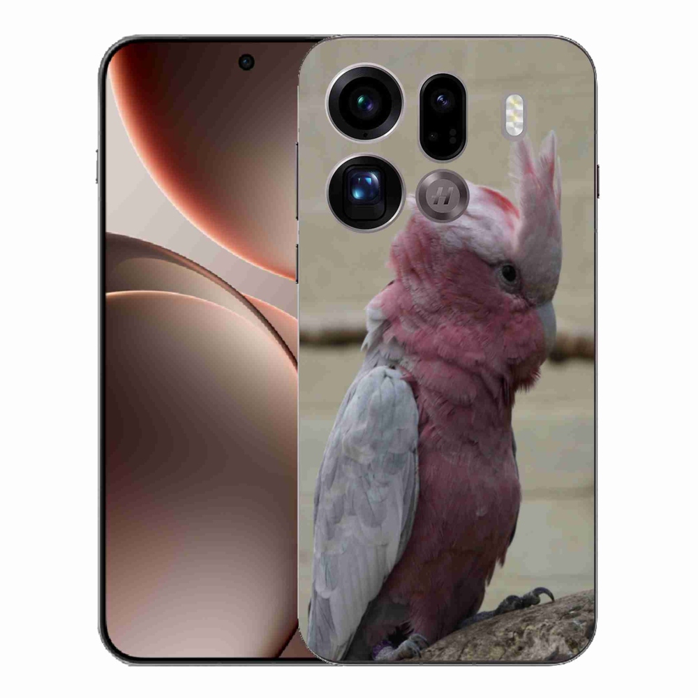 Gél borítás mmCase az Oppo Find X9 Pro készülékhez - papagáj kakadu rózsaszínű