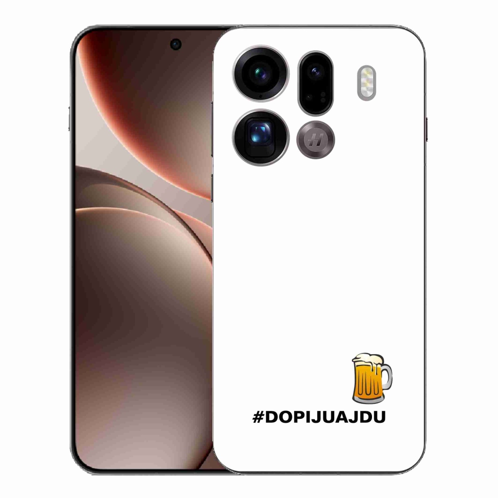 Gél borítás mmCase az Oppo Find X9 Pro számára - sör motívum 1 fehér háttér