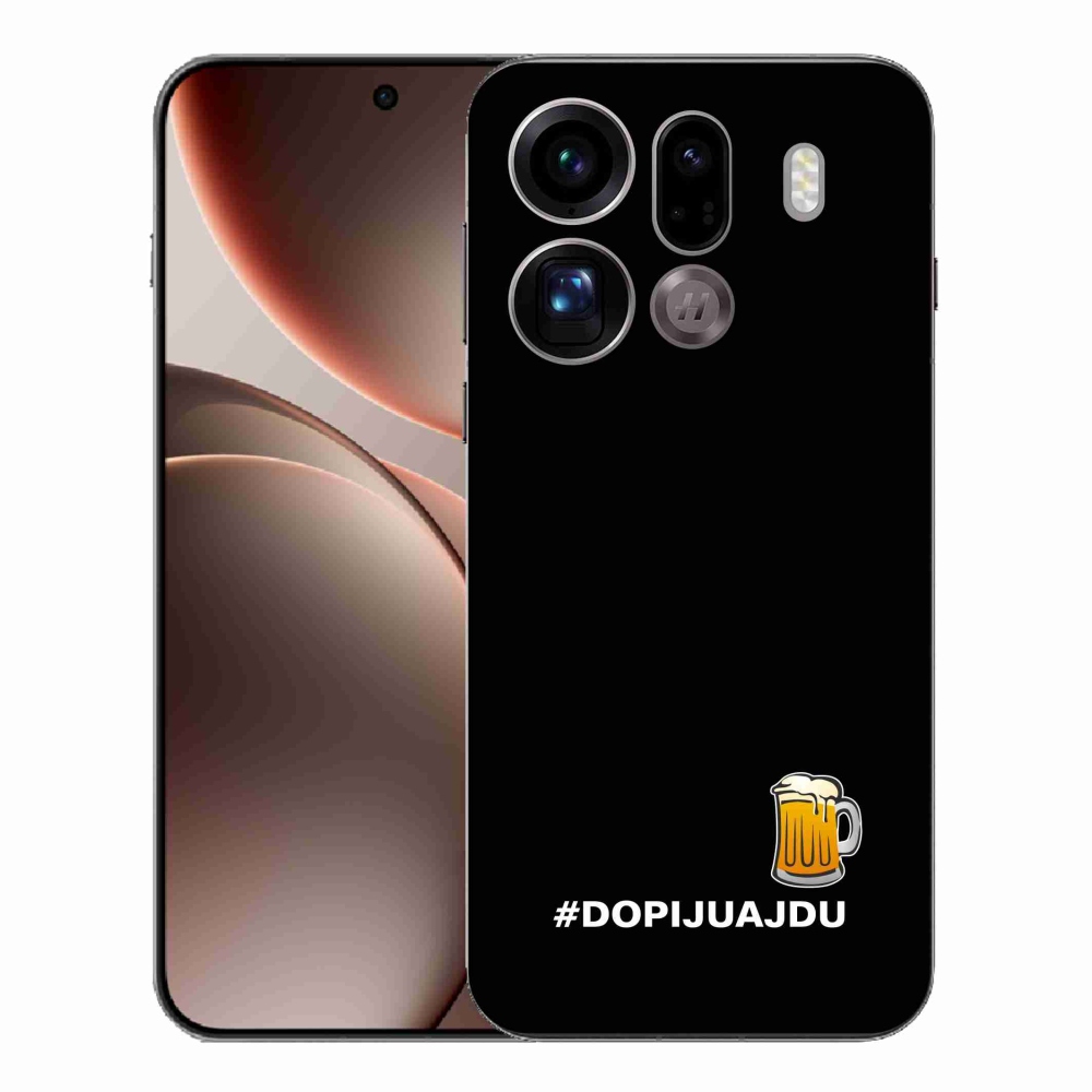 Gél borítás mmCase az Oppo Find X9 Pro számára - sör motívum 1 fekete háttér