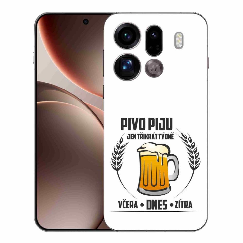 Gél borítás mmCase az Oppo Find X9 Pro készülékhez - sör motívum fehér háttérrel