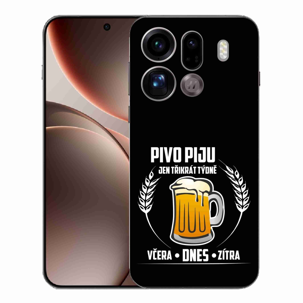 Gél borítás mmCase az Oppo Find X9 Pro számára - sör motívum fekete háttérrel