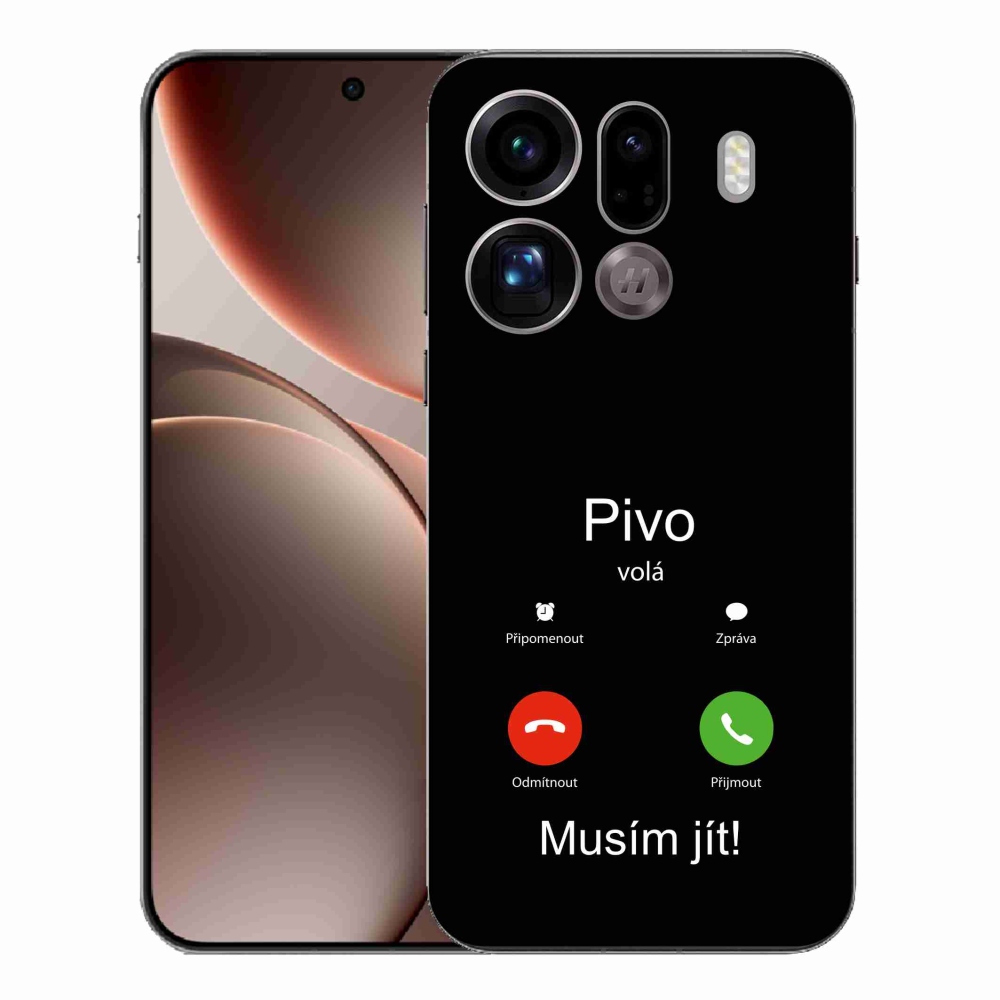 Gél borítás mmCase Oppo Find X9 Pro - sörhívás fekete háttérrel