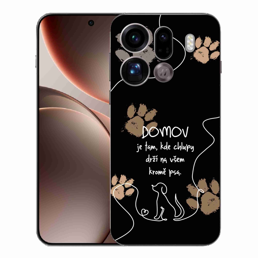 Gél borítás mmCase az Oppo Find X9 Pro készülékhez - kutya motívum fekete háttérrel