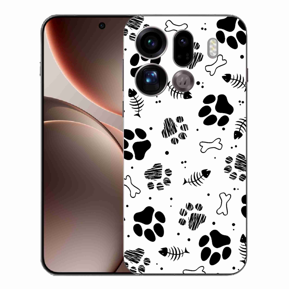 Gél borítás mmCase az Oppo Find X9 Pro számára - kutyamancsok 1