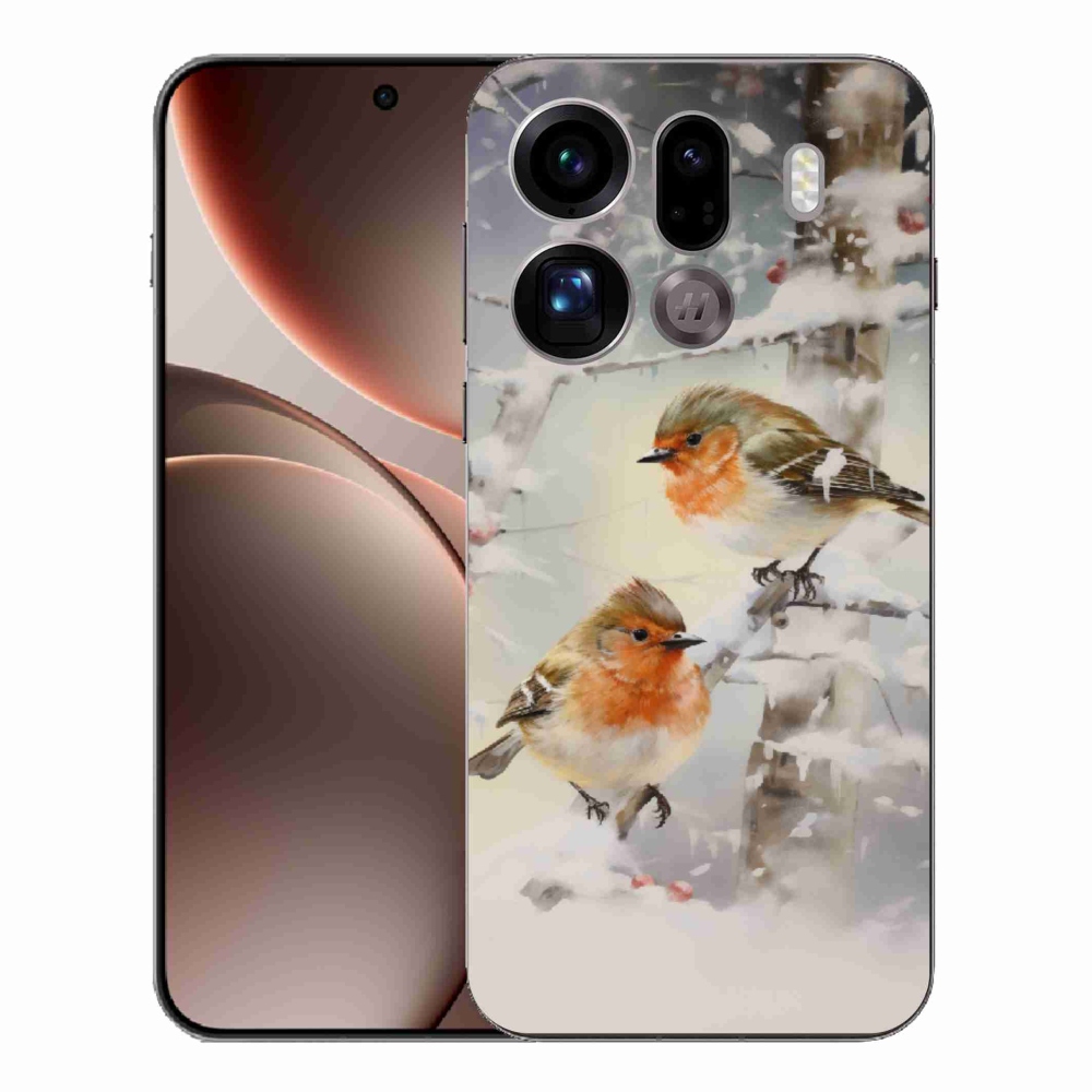 Gél borítás mmCase az Oppo Find X9 Pro számára - madarak télen