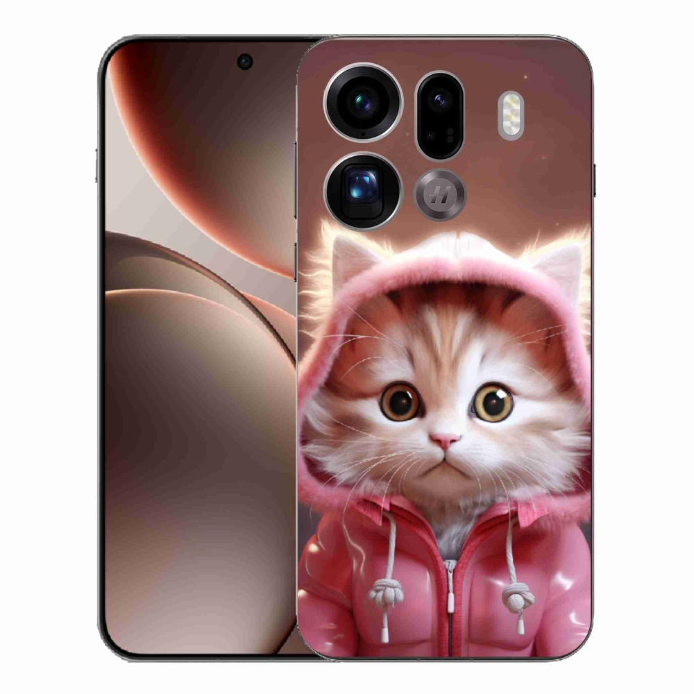 Gél borítás mmCase az Oppo Find X9 Pro számára - aranyos cica 3