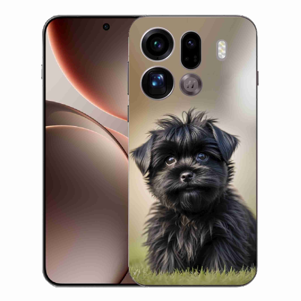 Gél borítás mmCase az Oppo Find X9 Pro számára - aranyos fekete kutya