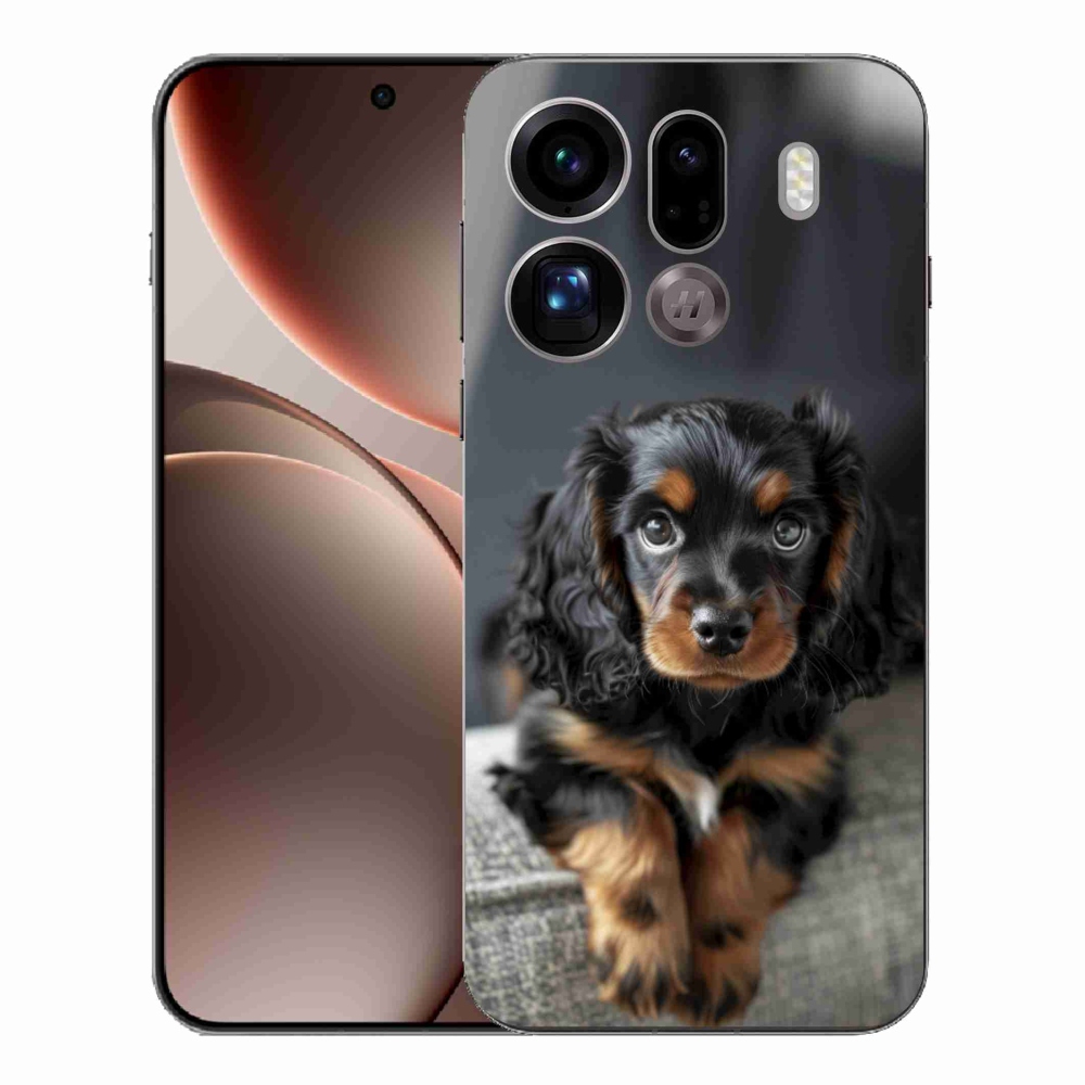 Gél borítás mmCase az Oppo Find X9 Pro számára - aranyos hosszú szőrű tacskó