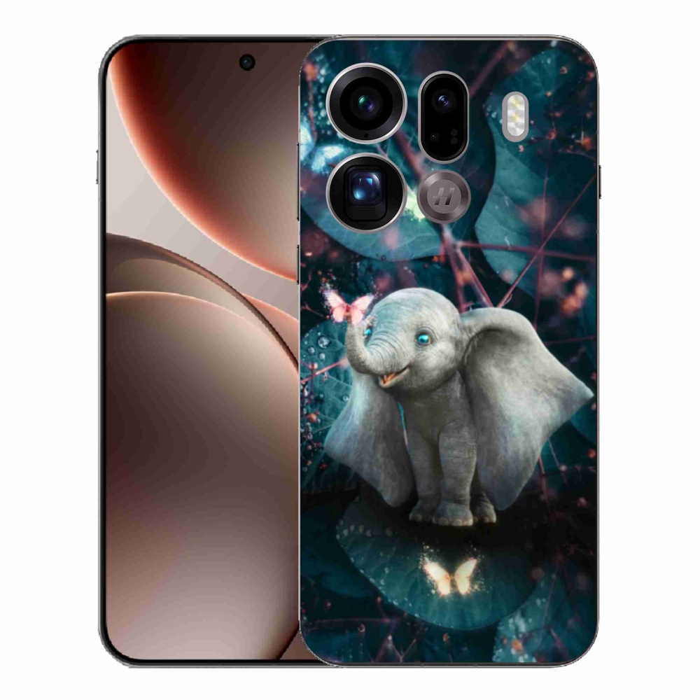 Gél borítás mmCase az Oppo Find X9 Pro számára - aranyos elefánt