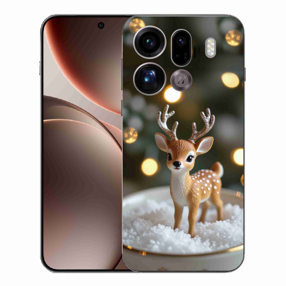 Gél borítás mmCase az Oppo Find X9 Pro számára - aranyos karácsonyi szarvasok
