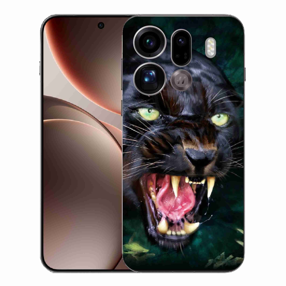 Gél borítás mmCase az Oppo Find X9 Pro készülékhez - dühös fekete párduc