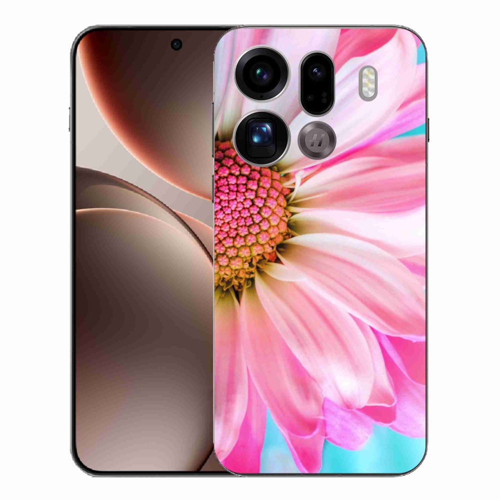 Zselés borítás mmCase Oppo Find X9 Pro - rózsaszín virág