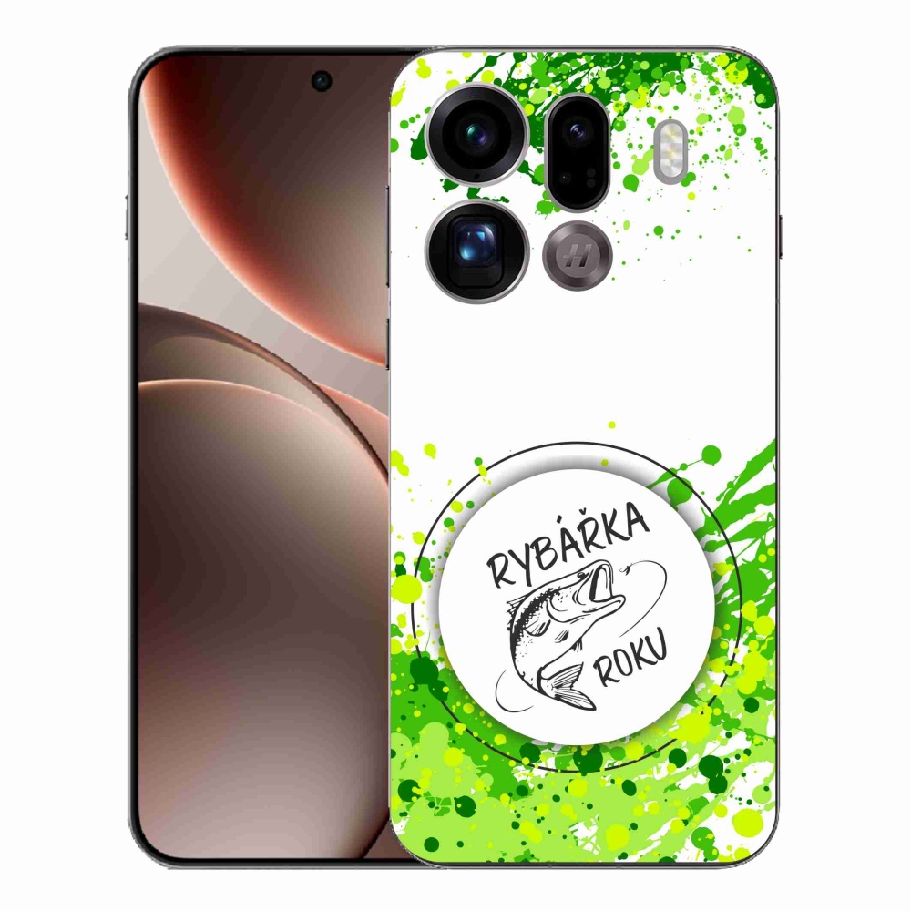 Gél borítás mmCase az Oppo Find X9 Pro készülékhez - az év horgásza fehér háttérrel