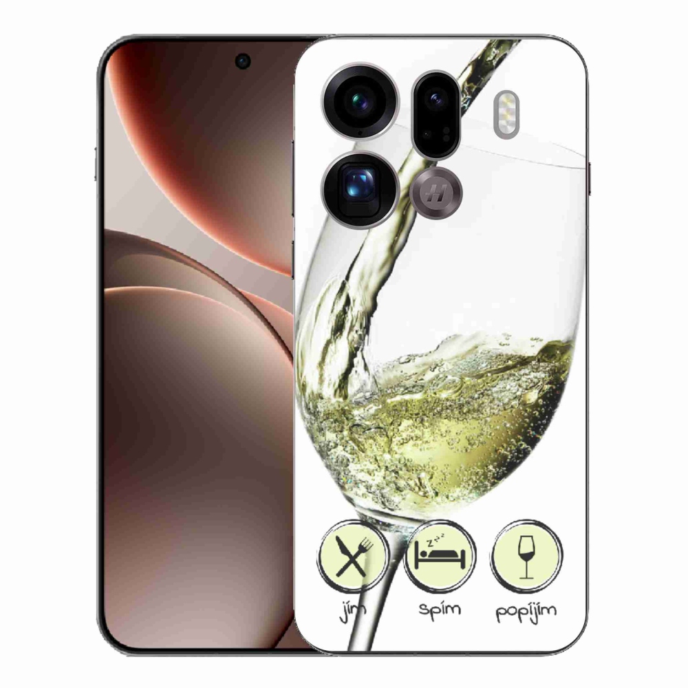 Zselés borítás mmCase Oppo Find X9 Pro készülékhez - borospohár fehér