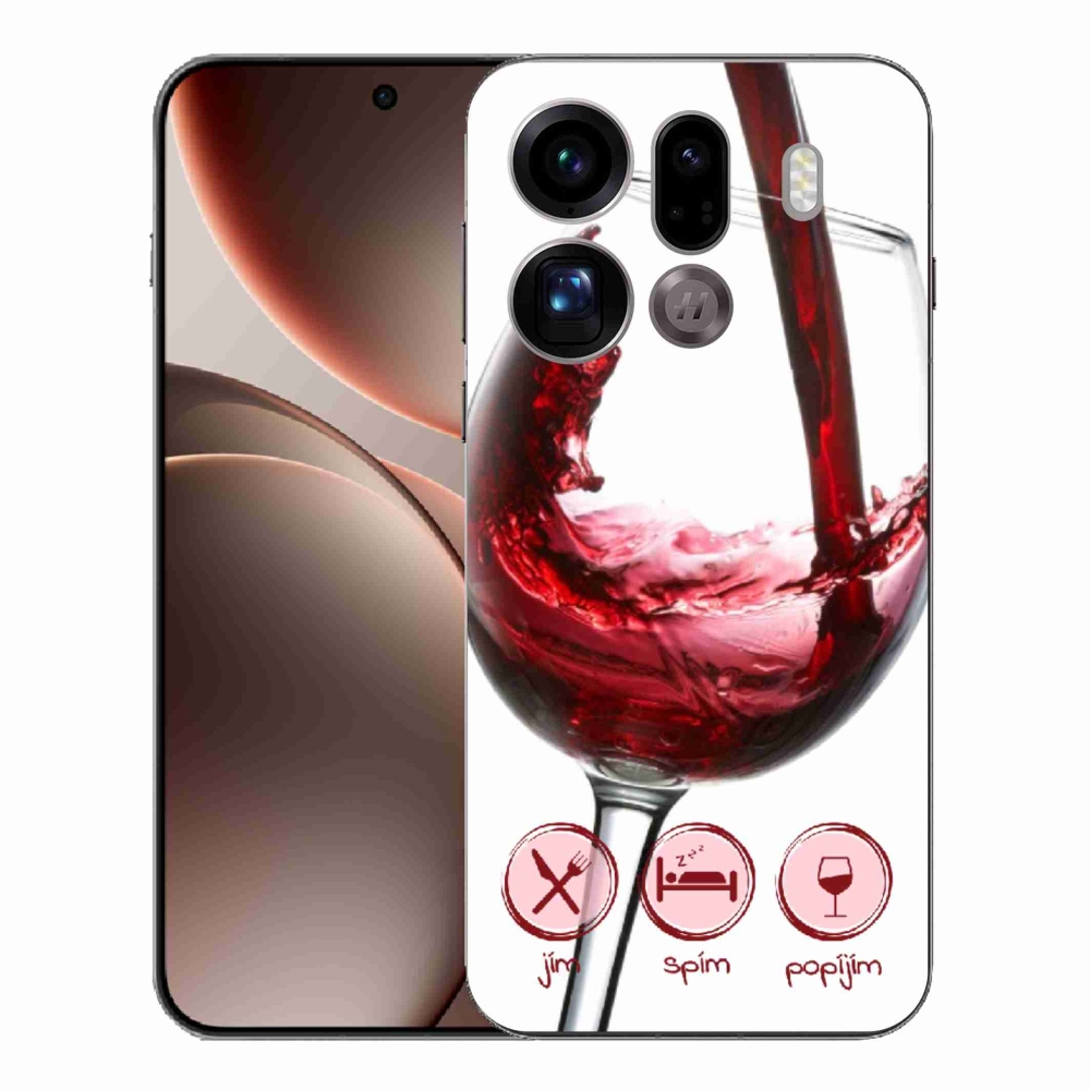 Gél borítás mmCase az Oppo Find X9 Pro készülékhez - borospohár piros
