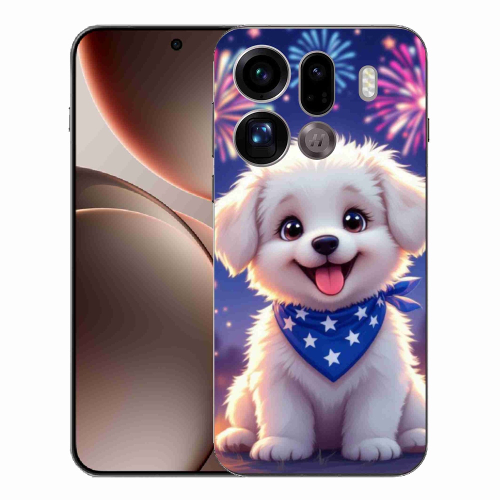 Gél borítás mmCase az Oppo Find X9 Pro készülékhez - ünnepi kölyökkutyakölyök