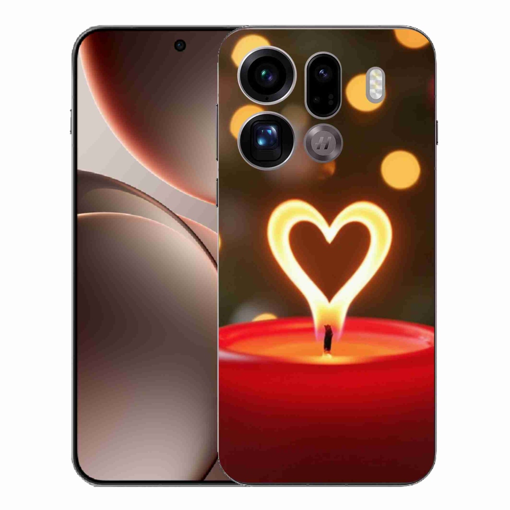 Zselés borítás mmCase az Oppo Find X9 Pro számára - láng szíve