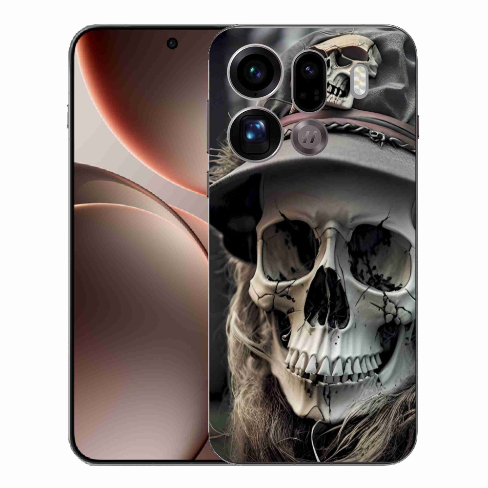 Zselés borítás mmCase az Oppo Find X9 Pro készülékhez - sötét koponya