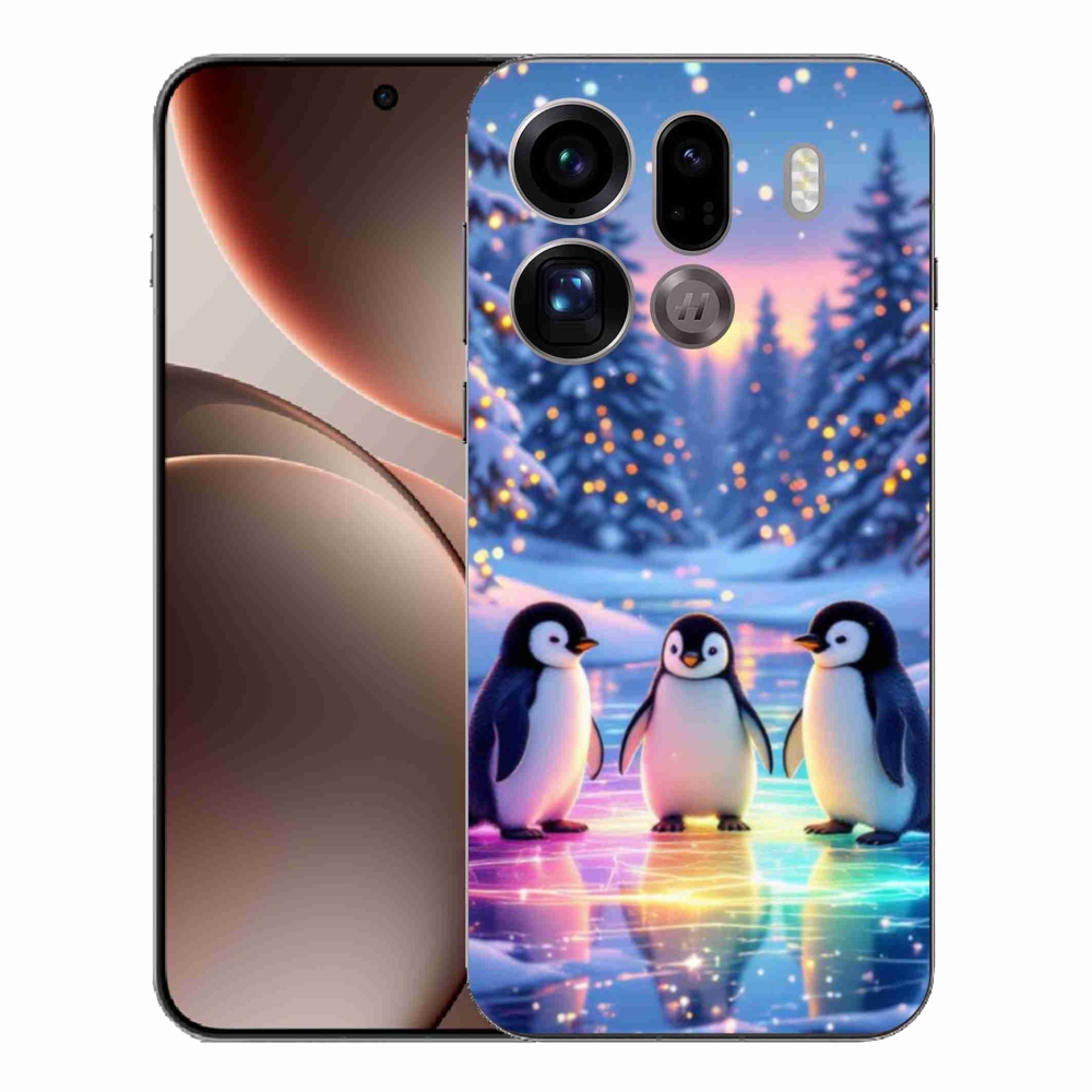 Gél borítás mmCase az Oppo Find X9 Pro számára - Pingvinek