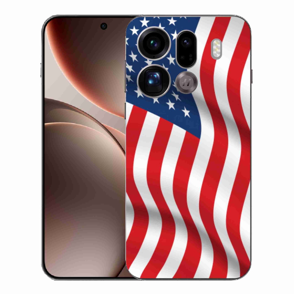 Gél borító mmCase az Oppo Find X9 Pro számára - amerikai zászló